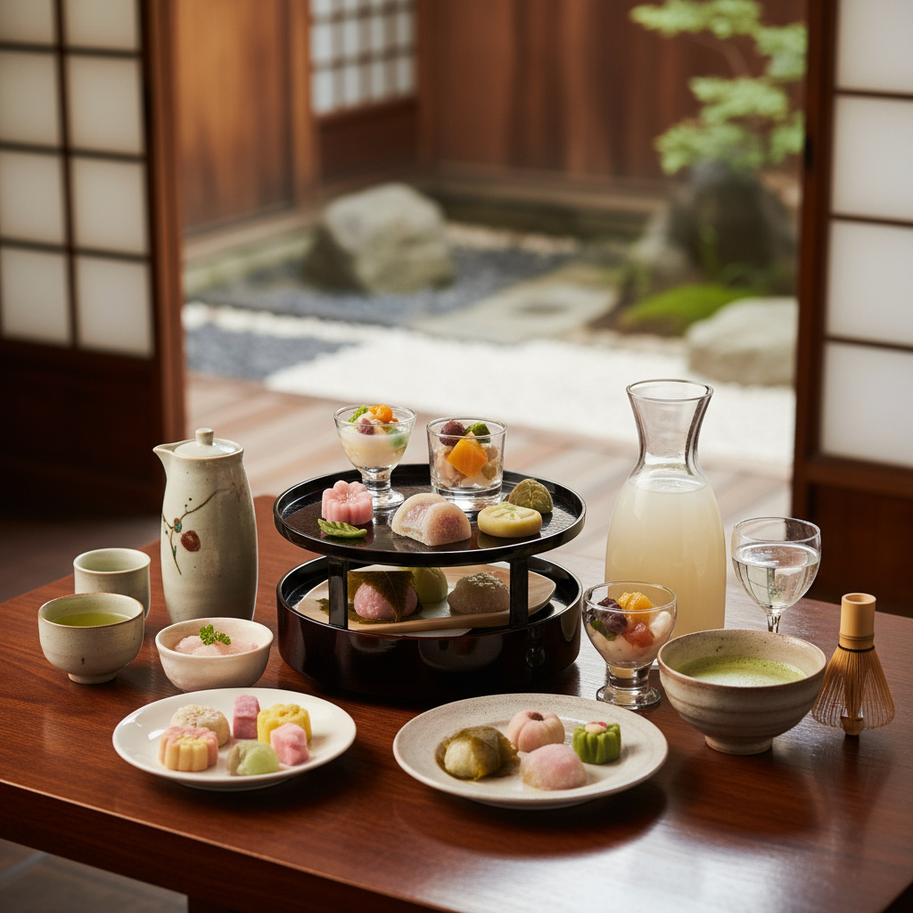 Japanese desserts and traditional beverages